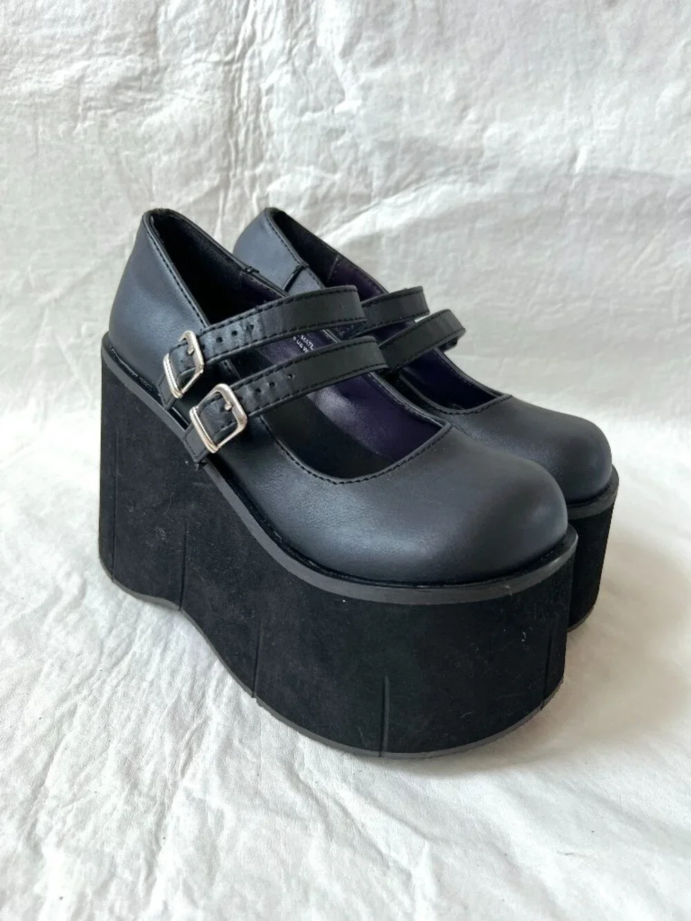 Demonia shoes Kera-08 platform Mary Jane womens 5 black vegan leather high heels